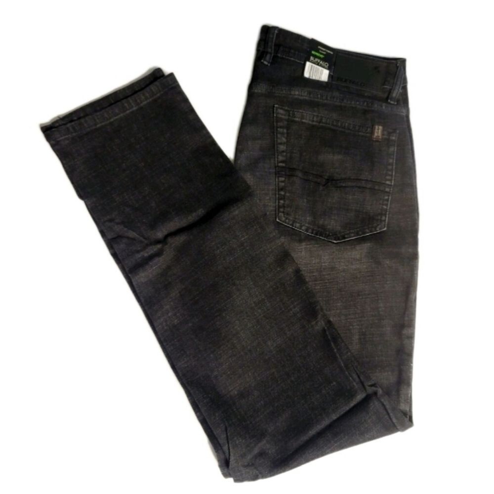 Buffalo David Bitton Men's 38x30 Straight Stretch Jackson 5-pocket Jeans Black - Picture 2 of 12